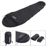 Itin lengvas ir vandeniui atsparus Muminis miegmaišis kempingui 230 cm (Juoda)