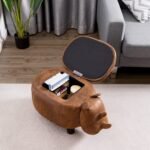 Vaikiškas pufas-arkliukas su daiktadėže ir dangčiu (Ruda)