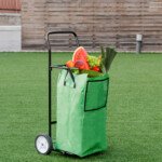 Sulankstomas pirkinių vežimėlis su 86L talpos krepšiu (Žalia)