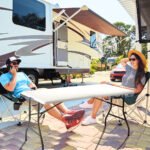 Didelis sulankstomas universalus lauko stalas (Balta)