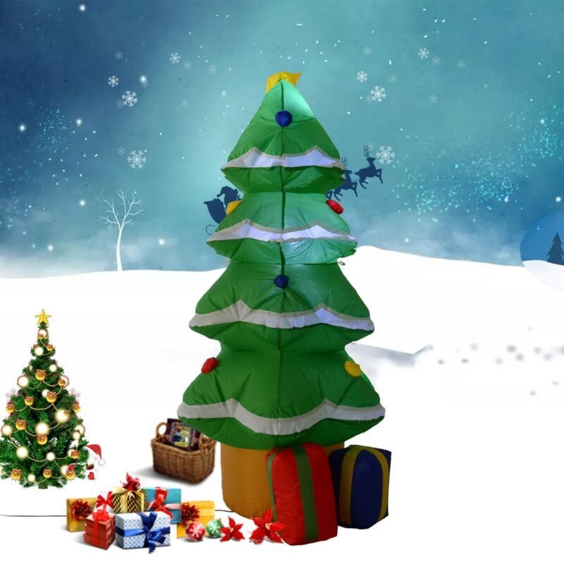 Pripučiamas LED Kalėdų medis su integruotu pūstuvu (Žalia)