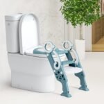 Vaikų tualeto treniruoklis su kopėtėlėmis ir rankenomis (Žalia)