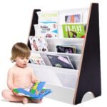 Vaikiška knygų ir žaislų lentyna su 4 skyriais (Kavos)