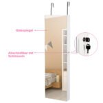 Papuošalų spintelė-veidrodis su LED apšvietimu (Balta)