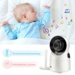 Vaizdo kūdikio monitorius su 360° besisukančia kamera ir LCD ekranu (Balta)