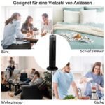 Tiesus kompaktiškas bokštinis ventiliatorius 70 cm 45W (Juoda)