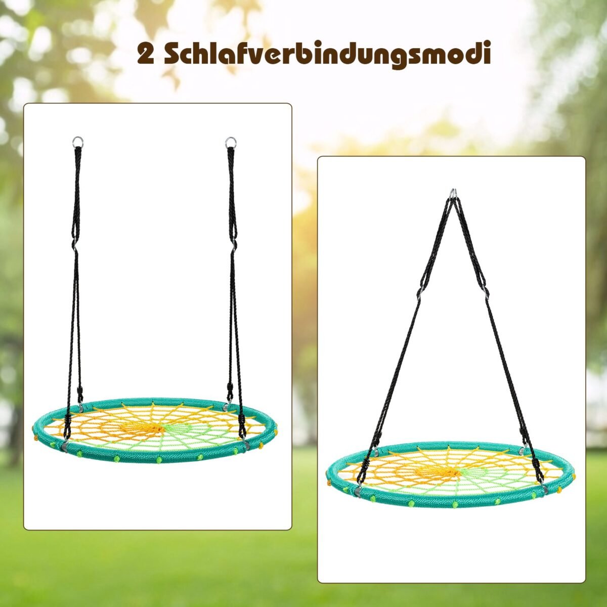 Vaikų tinklinė sūpynė (Ø 100 cm) (Žalia)