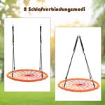 Sūpynės tinklelis su reguliuojamu aukščiu (Ø100cm) (Oranžinė)