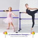 Reguliuojamo aukščio mobilus baleto ir tempimo stendas (Violetinė)