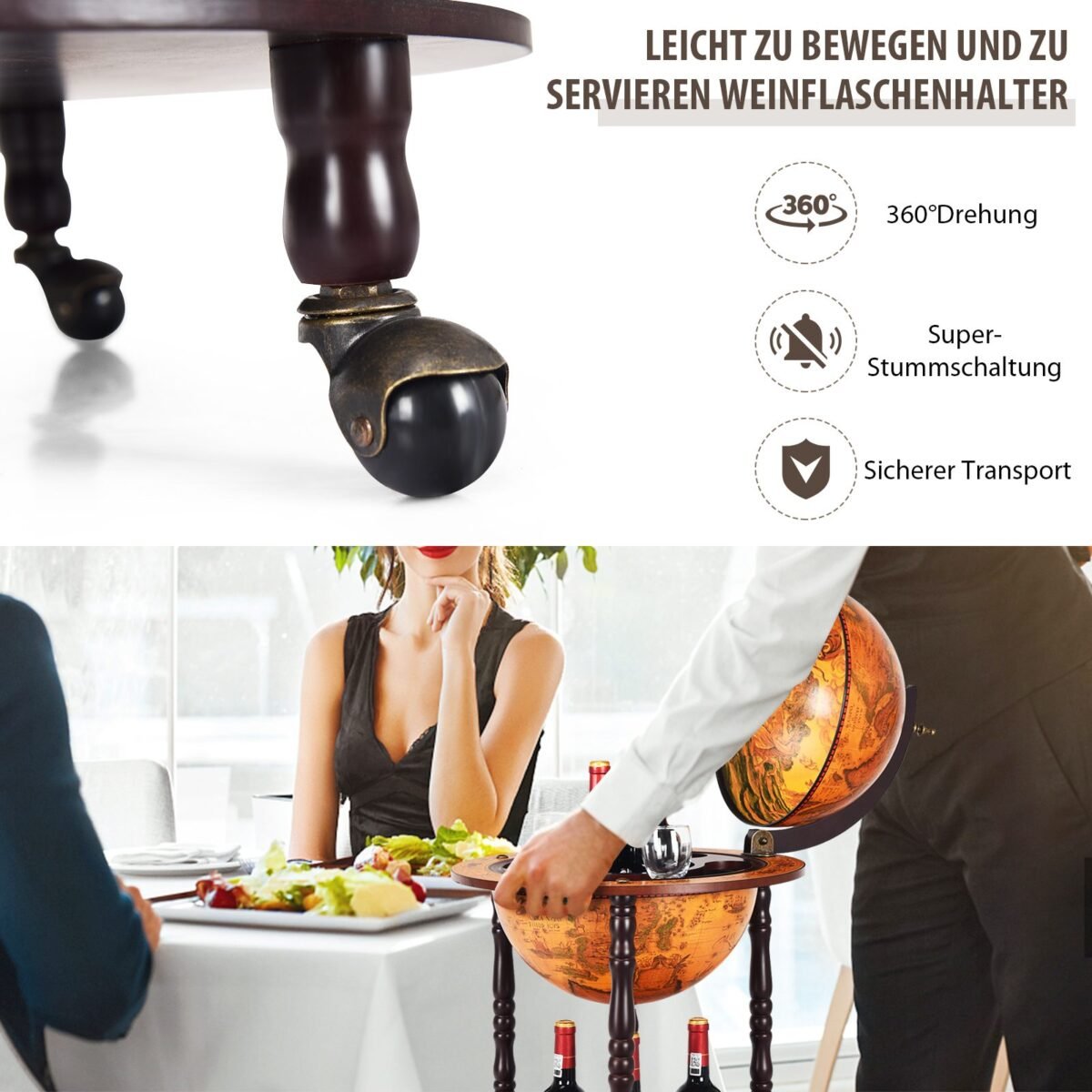 Sukamas vyno stovas su gaubliu (Ruda)