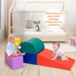 Dideli minkšti putplasčio blokeliai vaikų žaidimams ir mankštai (Spalvota)
