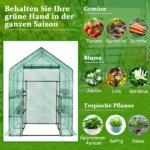 Nešiojamas šiltnamis su aštuoniomis lentynomis (Žalia)