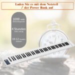 Nešiojama skaitmeninė klaviatūra su 88 klavišais ir integruotais garsiakalbiais (Balta)