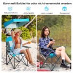 Sulankstoma lauko kėdė su stogeliu (Mėlyna)