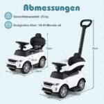 Vaikiškas automobilis su stūmimo rankena ir pedalais (Juoda)