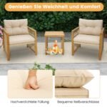 Akacijos medienos lauko baldų komplektas: 2 foteliai ir staliukas (Smėlio)