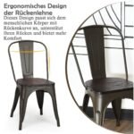 Metaliniai virtuvės kėdžių komplektai su atlošais (Bronzos)