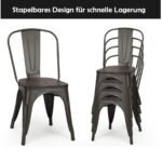 Metaliniai virtuvės kėdžių komplektai su atlošais (Bronzos)