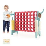 Didelis žaidimas „Keturi iš eilės“ su krepšinio lanku ir metimo žiedu (Šviesiai mėlyna)