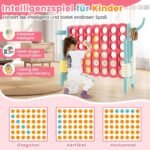 Didelis žaidimas „Keturi iš eilės“ su krepšinio lanku ir metimo žiedu (Šviesiai mėlyna)