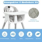 Transformuojama kėdutė-stalas kūdikiams (Pilka)