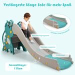 4-in-1 Dinozaurų čiuožykla su krepšinio lanku ir laipiojimo elementais (Žalia)