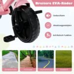 Vaikų dviratukas 4in1 su reguliuojamu vairu ir atraminiais ratais (Rožinė)