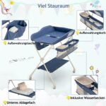 Reguliuojamo aukščio sulankstomas vystymo stalas su praustuve (Mėlyna)