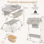 Reguliuojamo aukščio sulankstomas vystymo stalas su praustuve (Pilka)