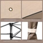 Didelė 4m x 4m palapinė su dvigubu stogu (Ruda)