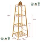 Bambukinė 4 pakopų gėlių lentyna (Natūrali)
