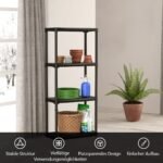 4 pakopų laisvai statomas lentynų komplektas (Juoda)