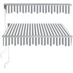 Tiesiamoji markizė su rankine pavara 3 m x 2 5 m (Pilka ir balta)