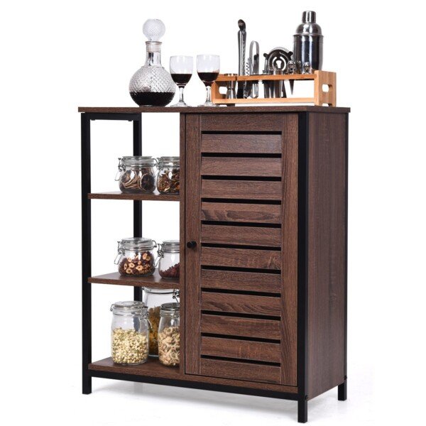 Praktiška 70x30x81 cm saugojimo spintelė su lentynomis (Ruda)