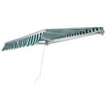 Tiesaus kampo markizė balkonui ir terasai 3 m x 2 5 m (Žalia ir balta)