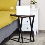 Kompaktiškas staliukas kavai ir nešiojamajam kompiuteriui (Ruda)