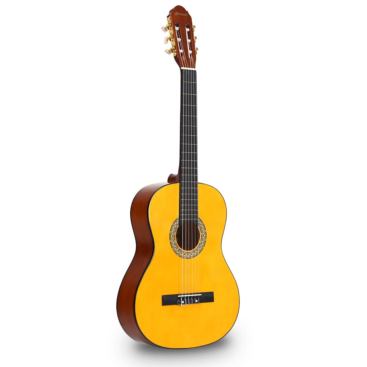 4_141 Klasikinė 39 colių akustinė gitara su priedais (Geltona)