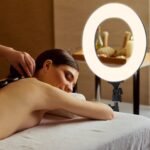 Reguliuojamas LED žiedinis šviestuvas su stovu (Juoda)