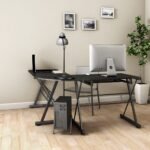 Kampinis rašomasis stalas (Juoda)