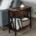 Stalelis su lentyna 61 x 28 5 x 61 cm metalinis (Ruda)