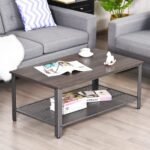 Stalinis kavos staliukas su metalinėmis kojomis (Pilka)