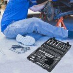 Profesionalus 94 dalių veržliarakčių ir galvučių rinkinys su lagaminu (Juoda)