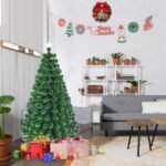 Dirbtinė Kalėdų eglutė su šviesolaidiniu spalvų keitikliu ir LED apšvietimu (Žalia)