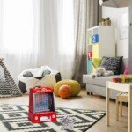 Klasikinis arkadinis monetų stumdomasis žaidimas su garso ir šviesos efektais (Raudona)