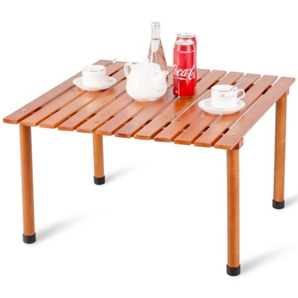 Sulankstomas pušies medienos lauko stalas 70x69 cm (Ruda)