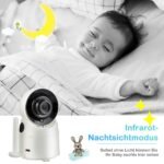 Vaizdo kūdikio monitorius su 360° besisukančia kamera ir LCD ekranu (Balta)