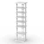 Aštuonių pakopų medinis batų organizatorius (Balta)