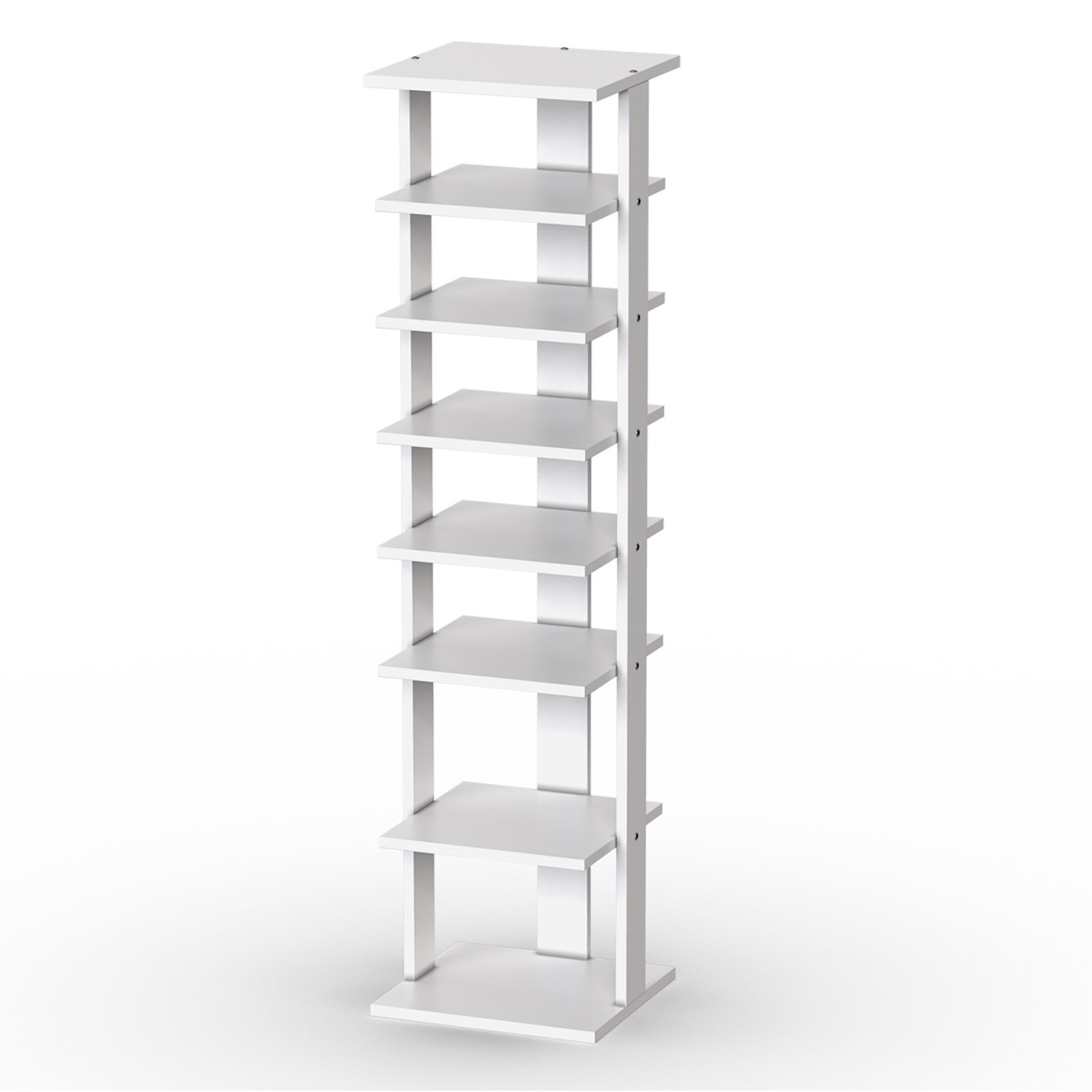 4__2_19 Aštuonių pakopų medinis batų organizatorius (Balta)