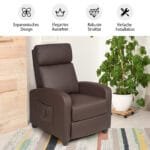 Reguliuojamas poilsio krėslas su pakoja (Ruda)