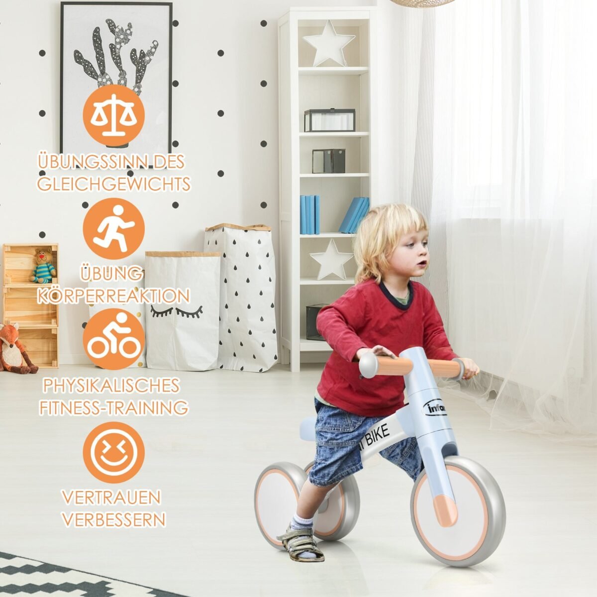 Vaikiškas balansinis dviratukas (Mėlyna)